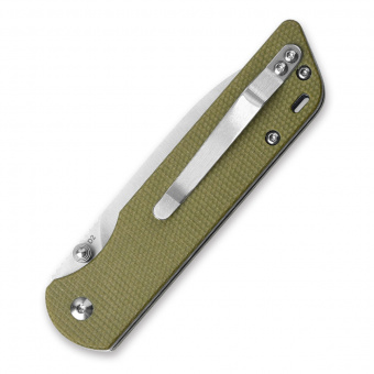 Складной нож QSP Parrot Satin, сталь D2, рукоять Green Micarta