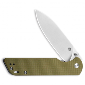Складной нож QSP Parrot Satin, сталь D2, рукоять Green Micarta